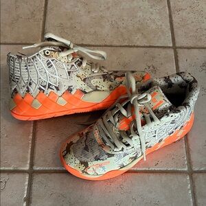 Puma Cream, Brown and Orange Basketball Sneakers Boys 6Y